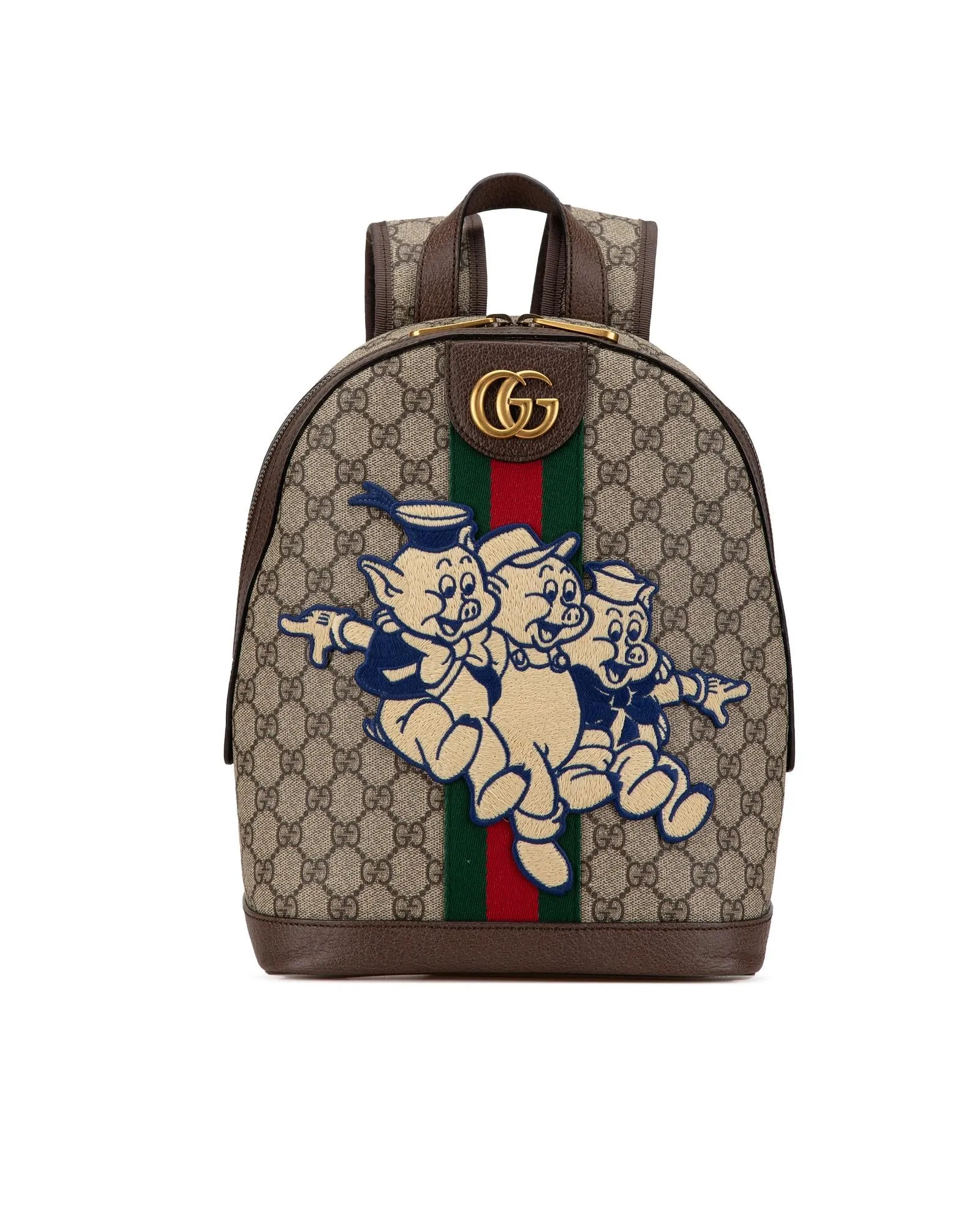 Supreme Ophidia Three Little Pigs Backpack with Leather and Web Trim