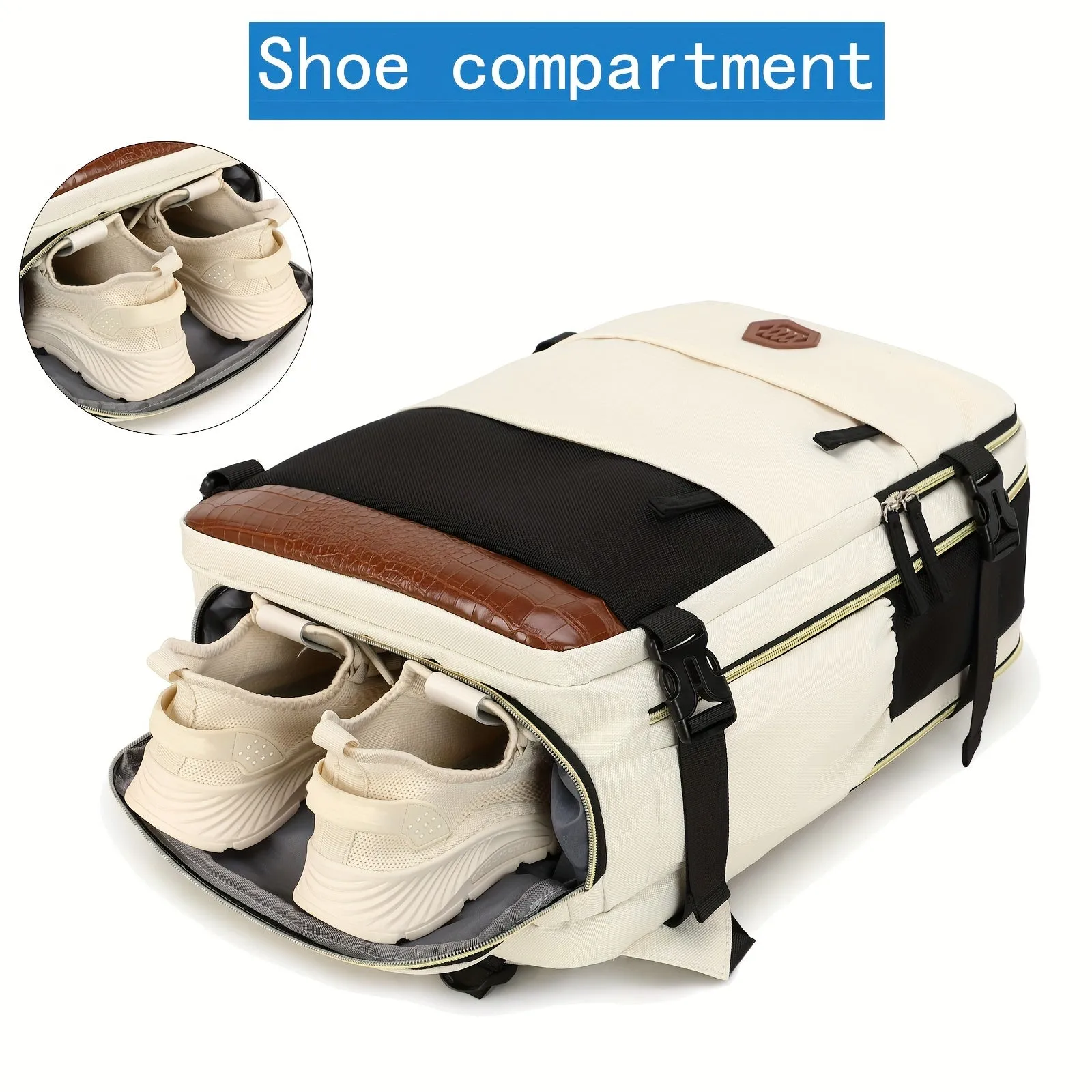 Waterproof Laptop Backpack with Shoe Compartment for Travel and Business