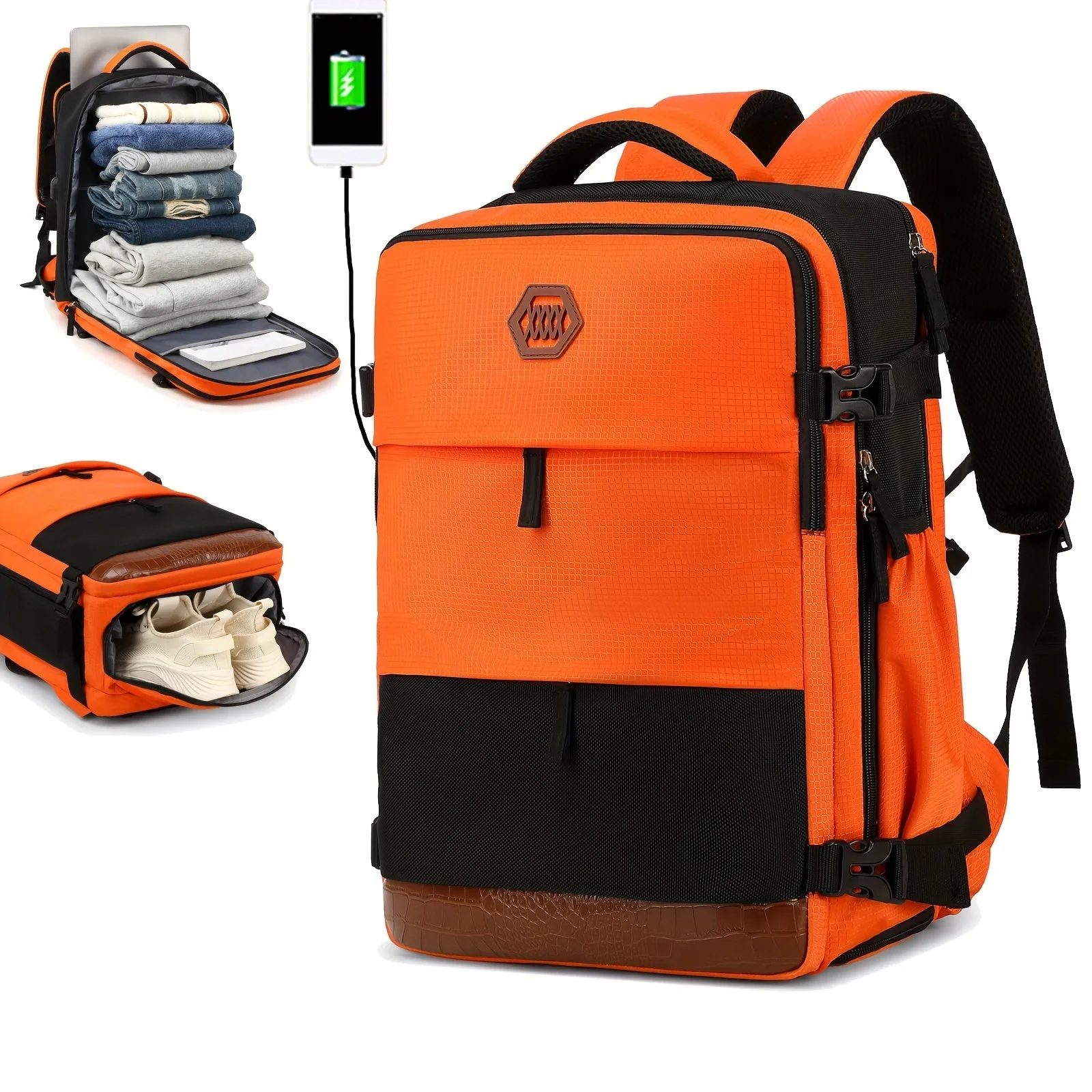 Waterproof Laptop Backpack with Shoe Compartment for Travel and Business