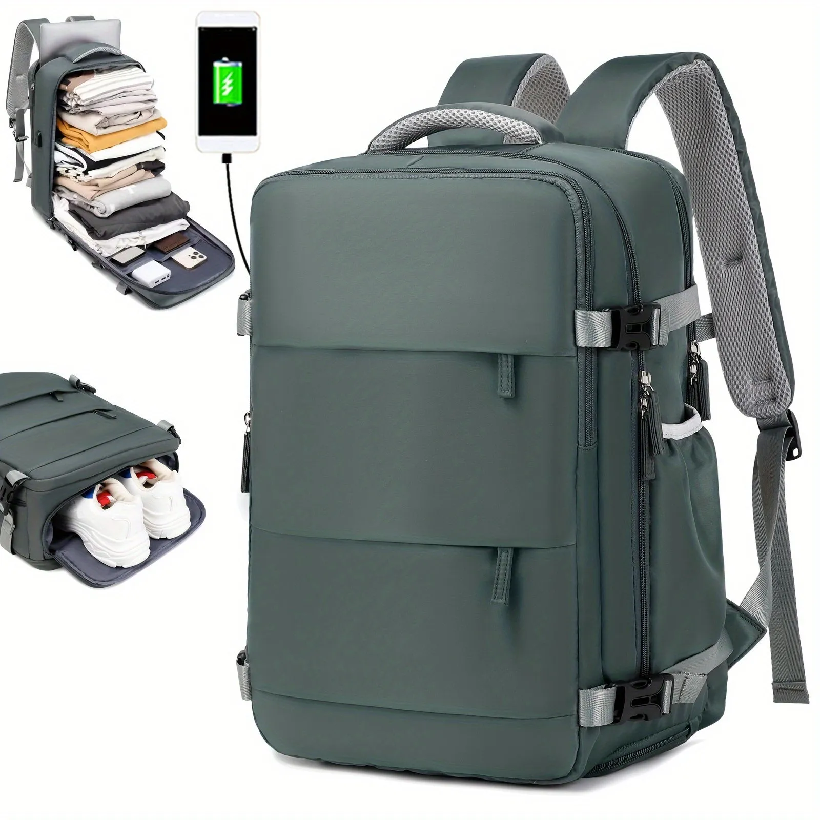 Waterproof Laptop Backpack with Shoe Compartment for Travel and Business