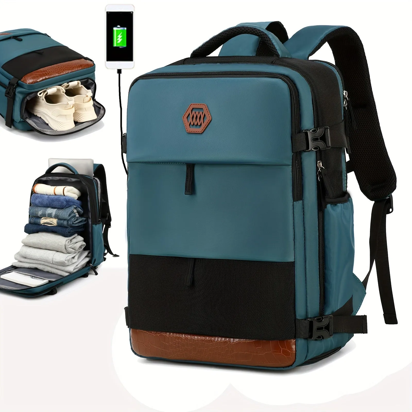 Waterproof Laptop Backpack with Shoe Compartment for Travel and Business