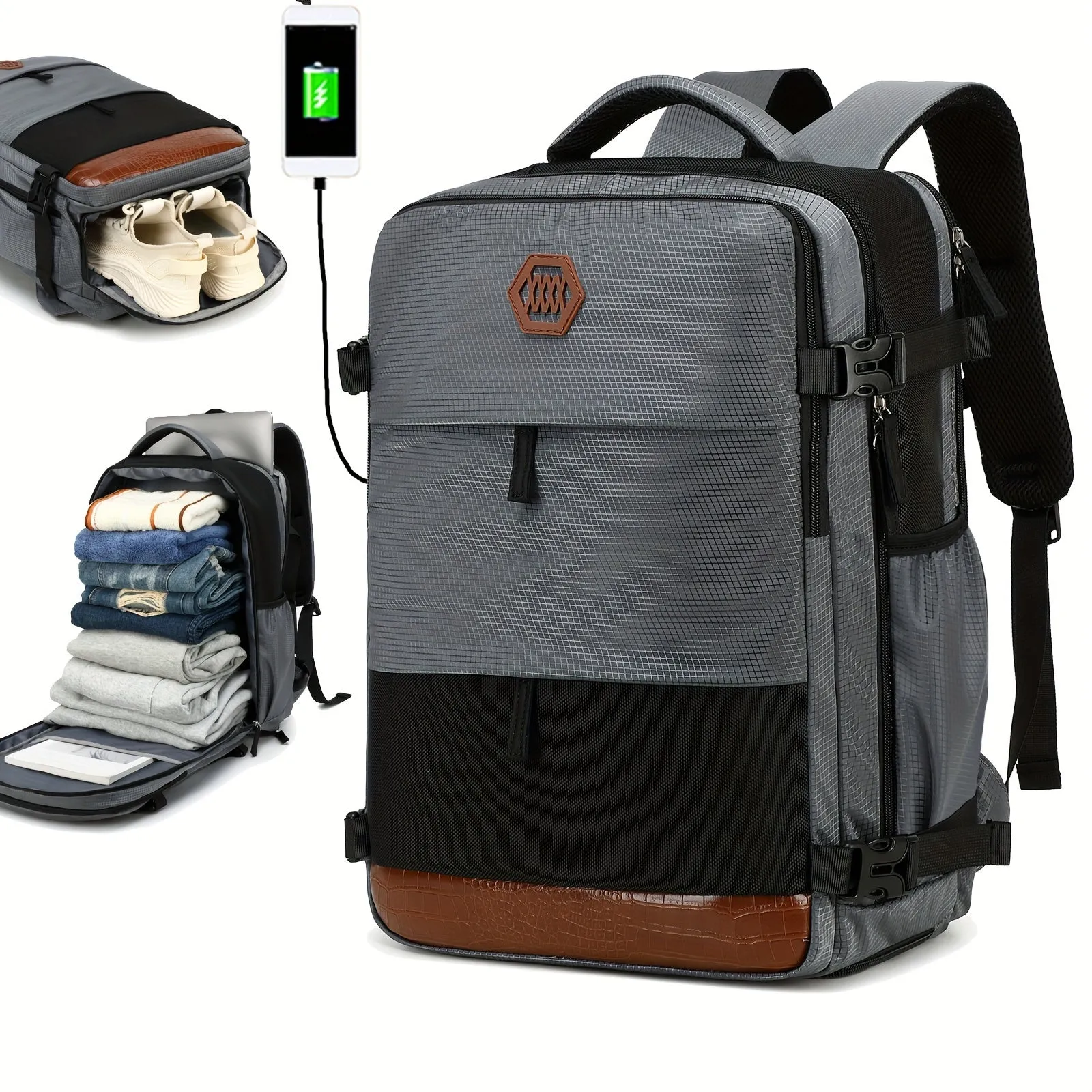 Waterproof Laptop Backpack with Shoe Compartment for Travel and Business