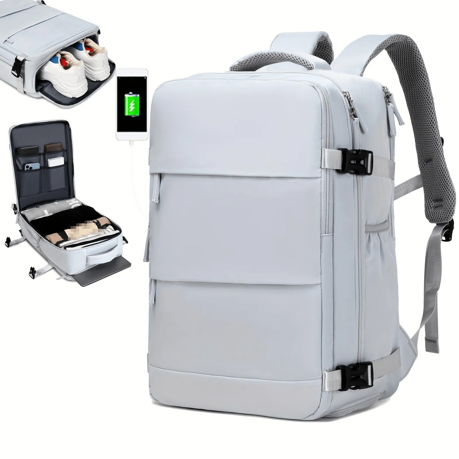 Waterproof Laptop Backpack with Shoe Compartment for Travel and Business