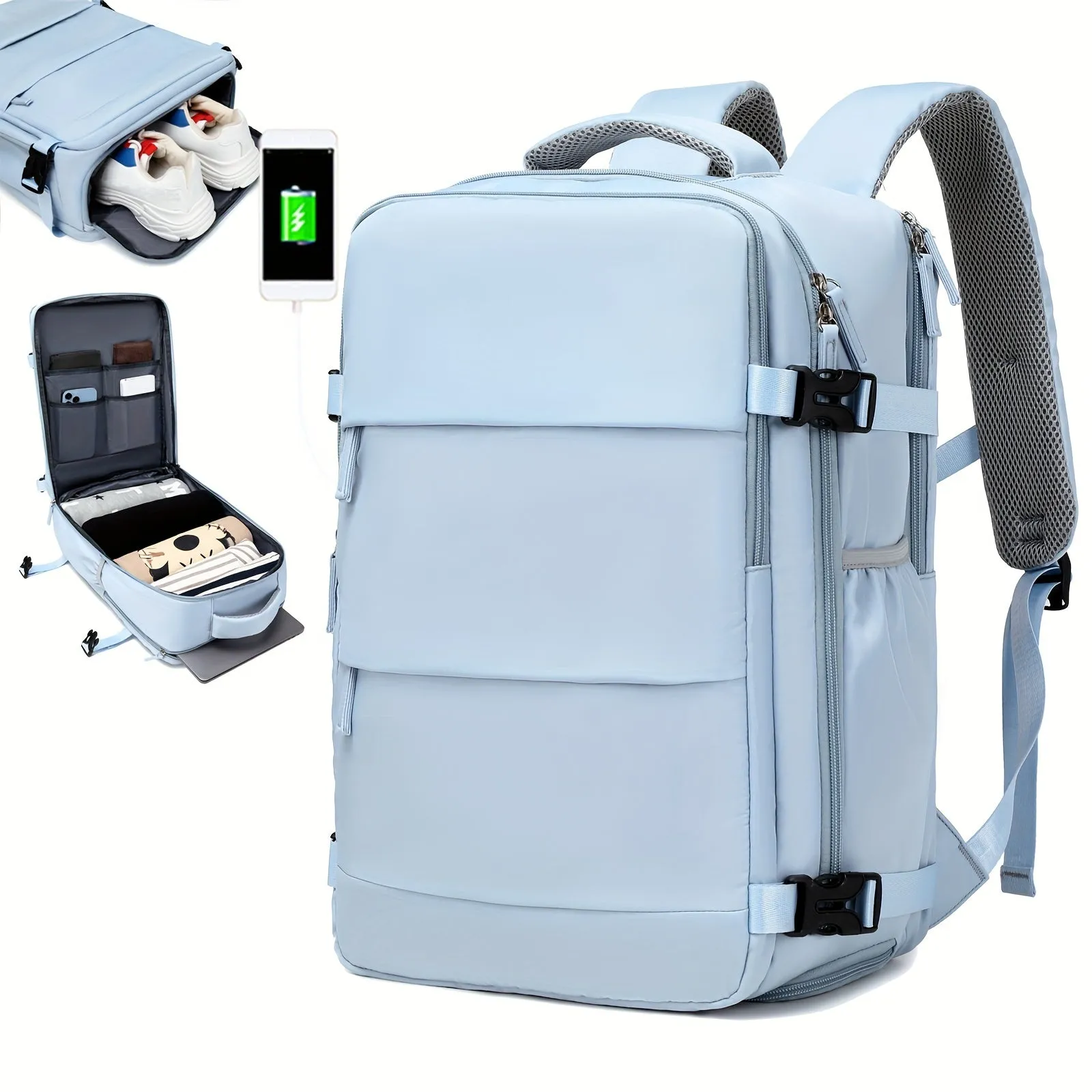 Waterproof Laptop Backpack with Shoe Compartment for Travel and Business