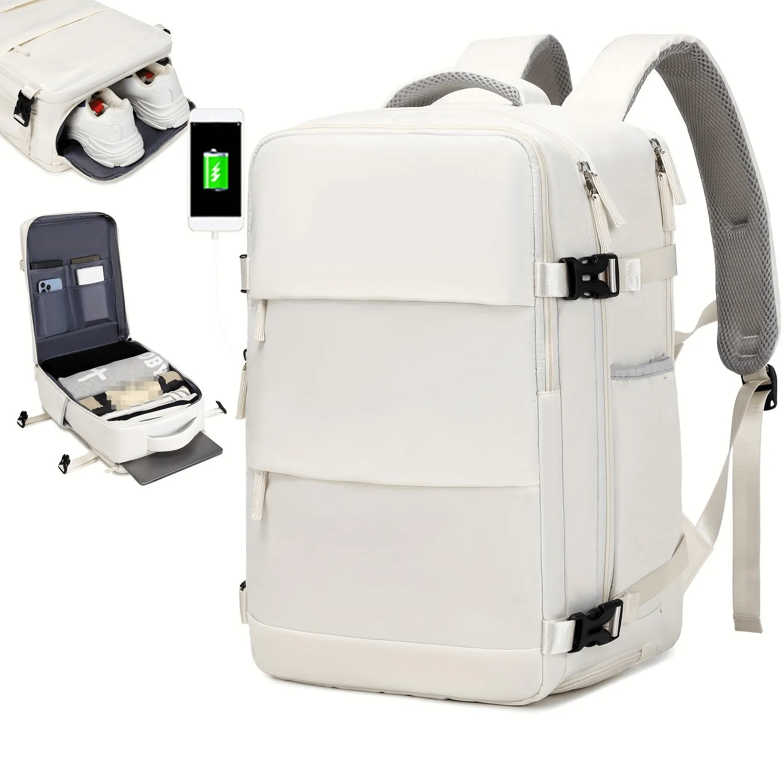 Waterproof Laptop Backpack with Shoe Compartment for Travel and Business