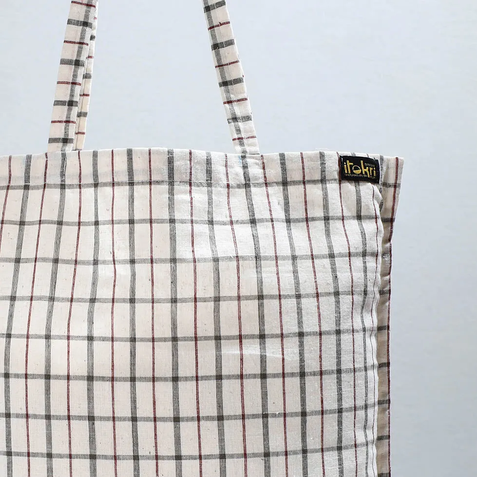 White - Jhiri Pure Handloom Cotton Jhola Bag 05