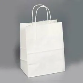 White Kraft Shopping Bags - 10.00" x 6.70" x 14.00"
