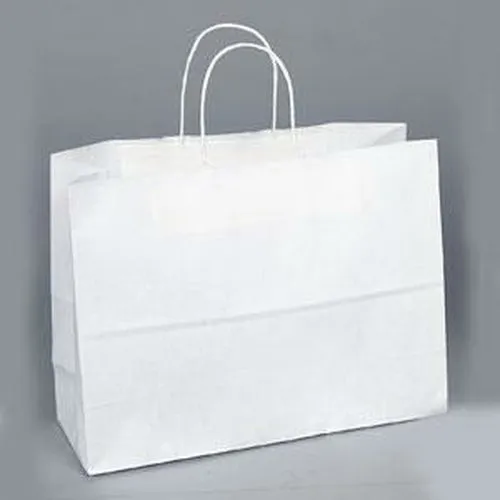 White Kraft Shopping Bags. - 16.00" x 6.00" x 12.00"