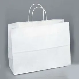 White Kraft Shopping Bags. - 16.00" x 6.00" x 12.00"