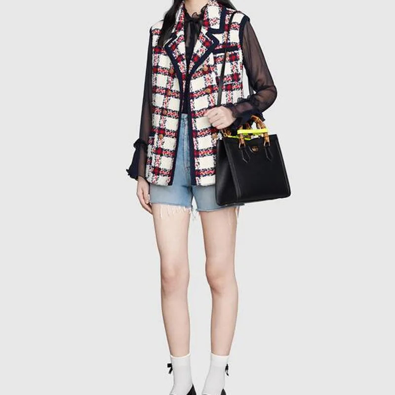(WMNS) GUCCI Leather Diana Bamboo Knot Single-Shoulder Bag Small Black 660195-17QDT-1175