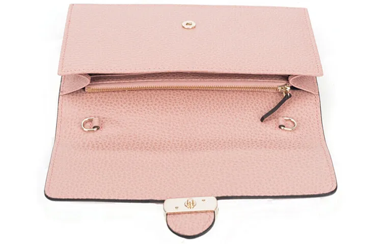 (WMNS) GUCCI Logo Double G Leather WOC Chain Shoulder Messenger Bag Pink Classic 510314-CAO0G-5806