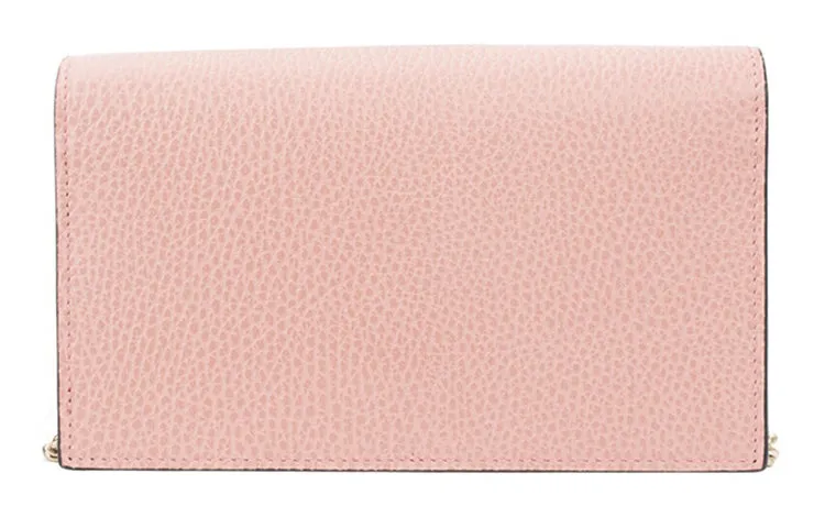 (WMNS) GUCCI Logo Double G Leather WOC Chain Shoulder Messenger Bag Pink Classic 510314-CAO0G-5806