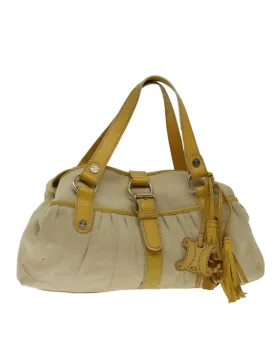 Yellow Canvas Hand Bag with Accessories and Serial Number