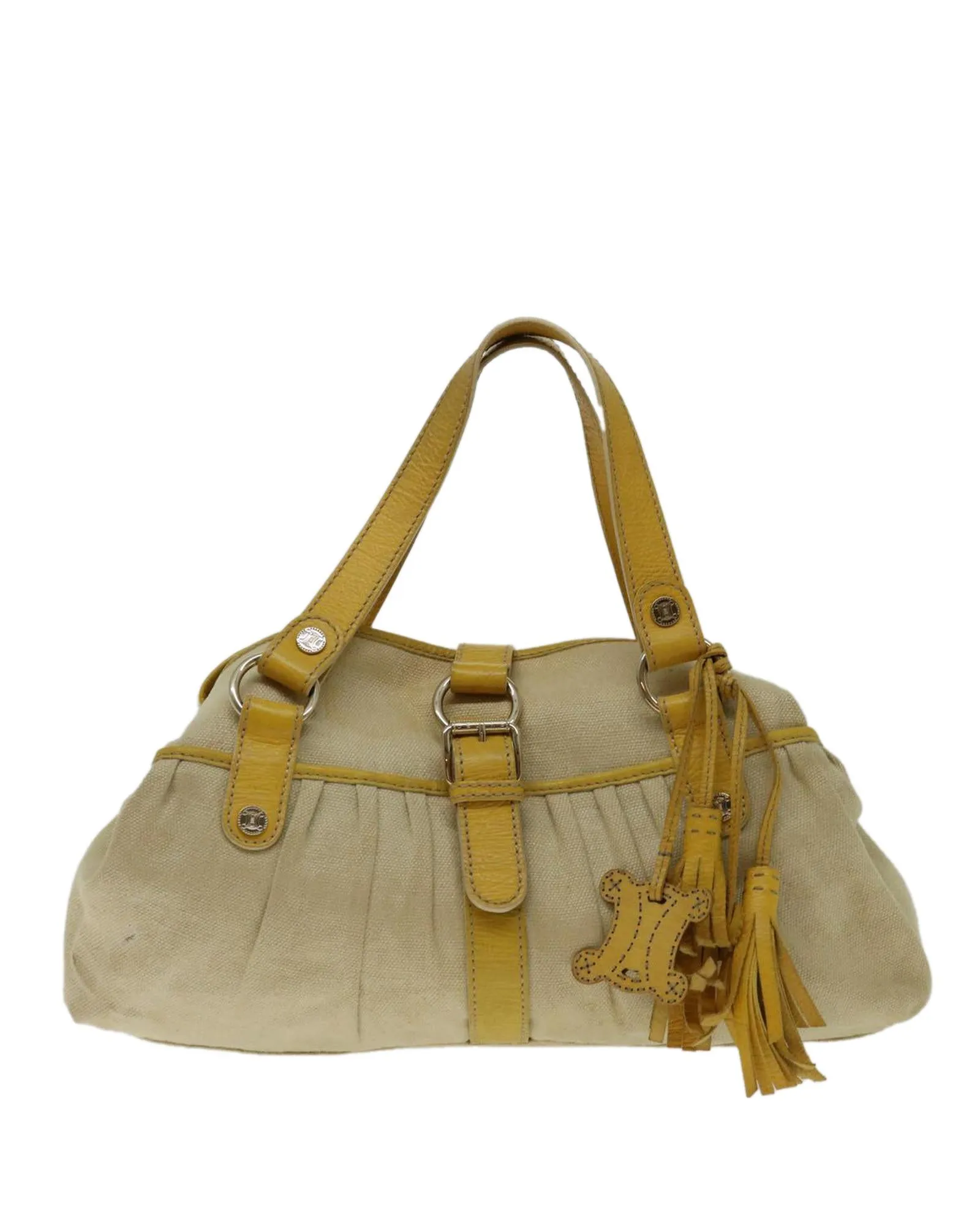 Yellow Canvas Hand Bag with Accessories and Serial Number