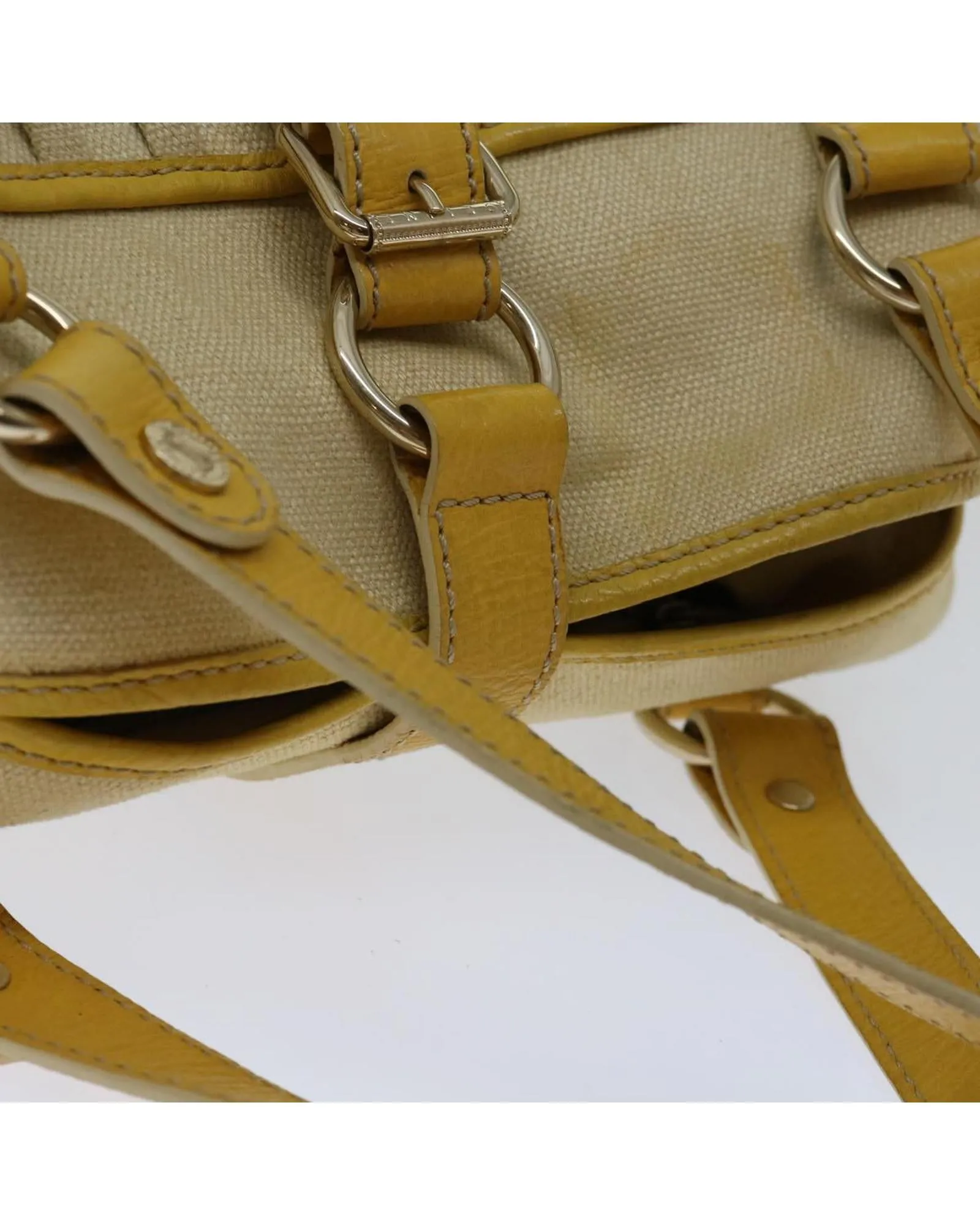 Yellow Canvas Hand Bag with Accessories and Serial Number